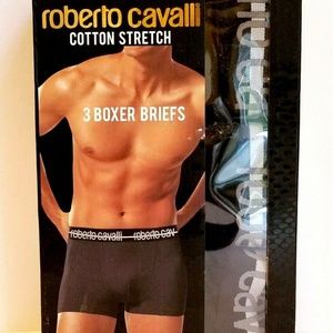 ROBERTO CAVALLI 3 Pair Cotton Stretch Boxer Briefs
